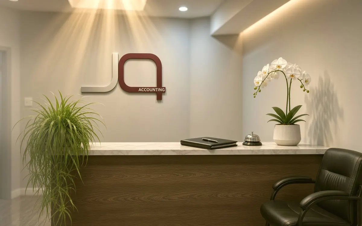 La recepción de JQ Accounting en North York